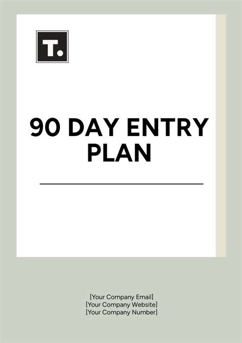 90 Day Entry Plan Principal Template
