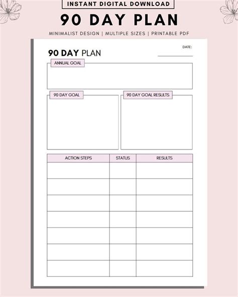90 Day Planner Template