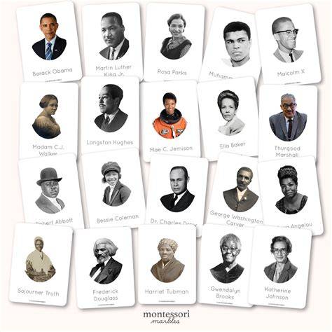 A To Z Famous African Americans Printable Pictures