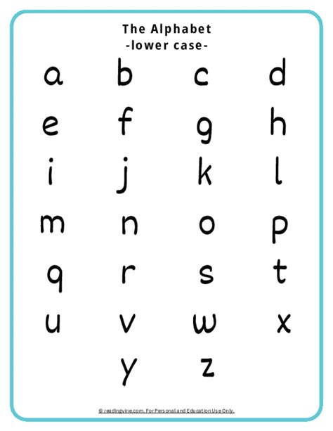 Abc Chart Lowercase