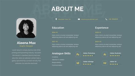 About Me Presentation Template