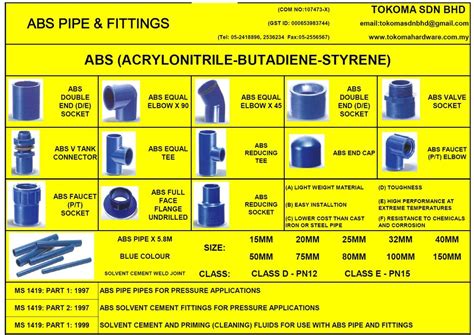 Abs Pipe And Fittings Catalogue