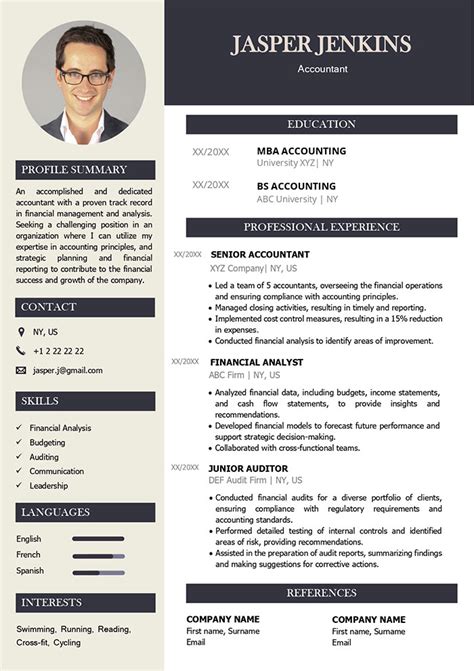 Accountant Resume Template Word Free Download