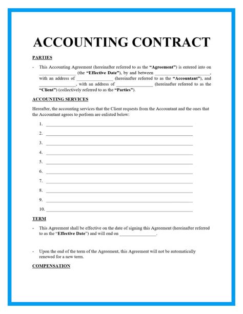 Accounting Agreement Template