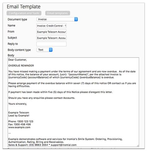 Accounts Receivable Email Template