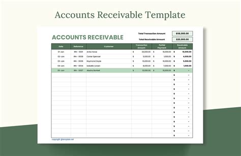 Accounts Receivable Excel Template