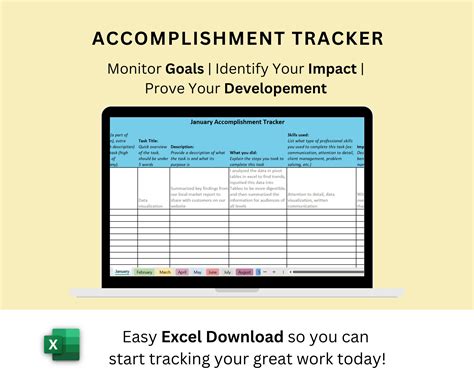 Achievement Tracker Template For Performance Review