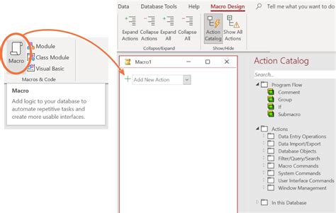 Actions In The Action Catalog In Microsoft Access