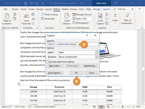 Add A Caption To A Chart In Word