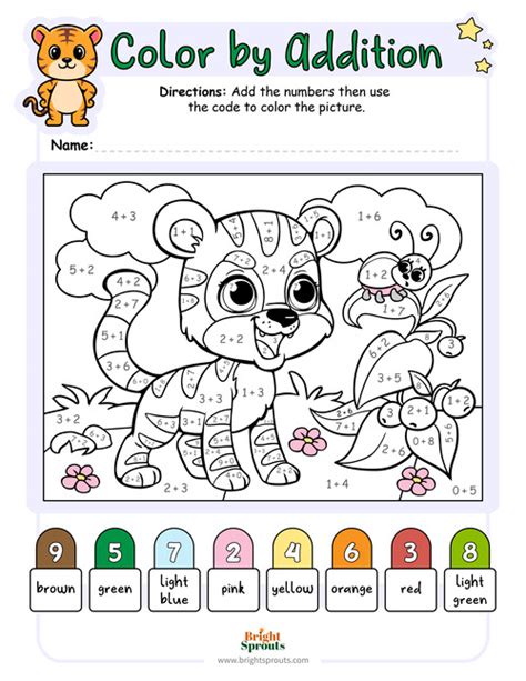 Addition Color By Number Printable