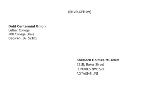 Address Template Envelope