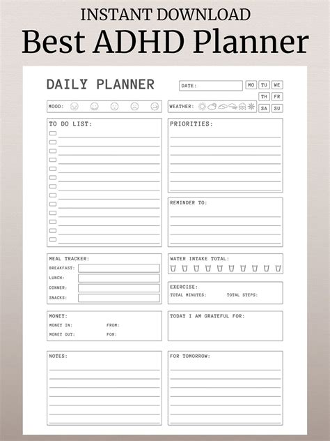 Adhd Planner Printable