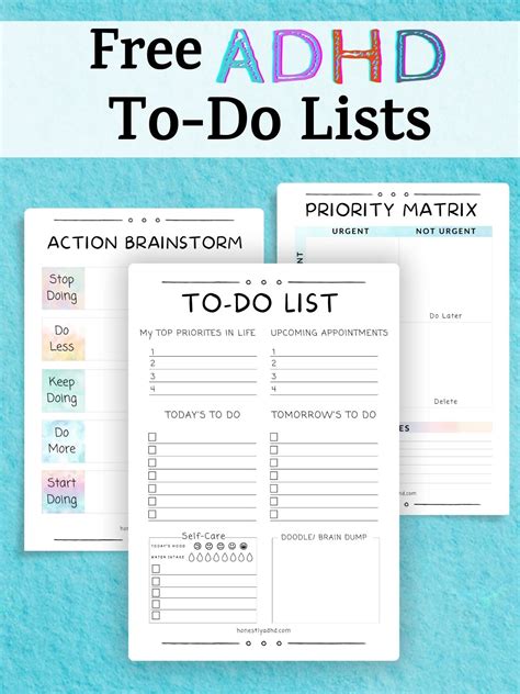 Adhd To Do List Template