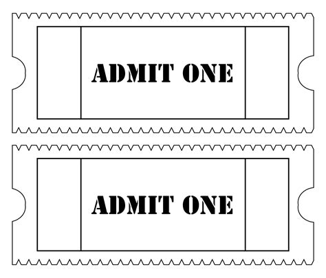 Admit One Ticket Template