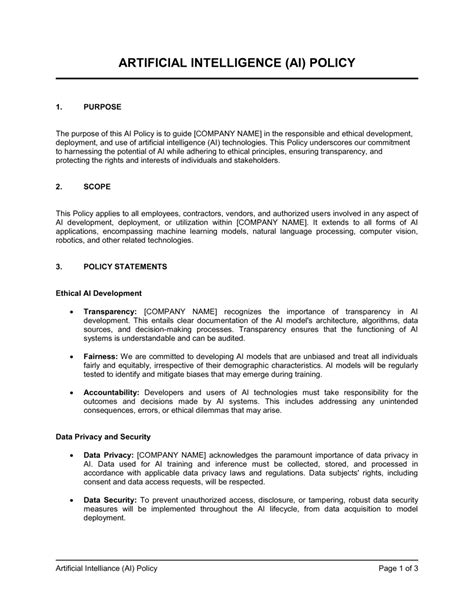 Ai Policy Template