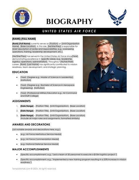 Air Force Bio Template