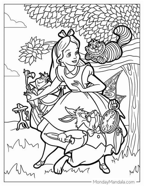 Alice And The Wonderland Coloring Page Printable