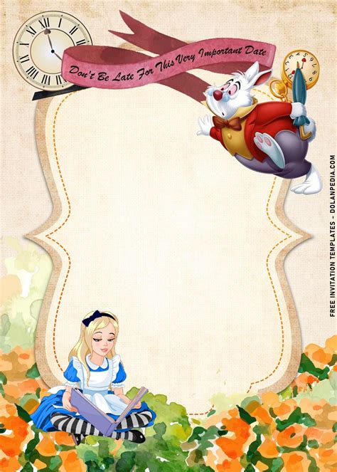 Alice And Wonderland Invitation Templates