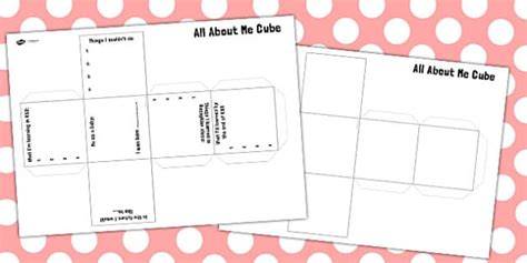 All About Me Cube Template Free