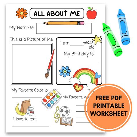 All About Me Preschool Printable