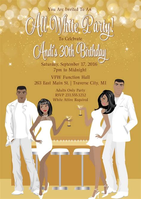All White Party Invitations Templates Free