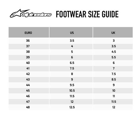 Alpinestars Boots Size Chart