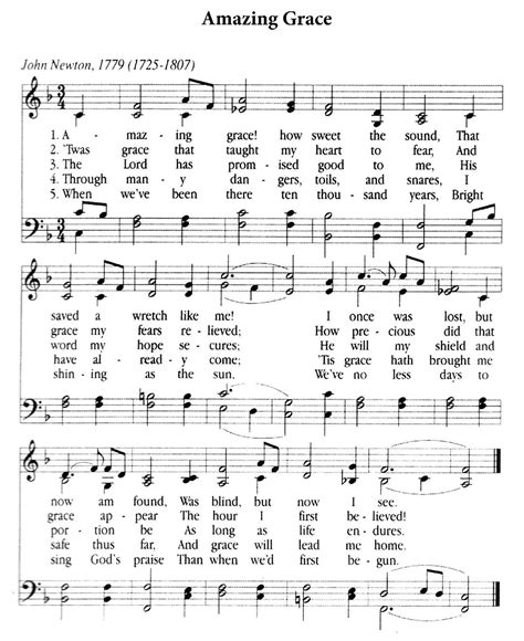 Amazing Grace Hymn Printable