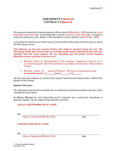 Amendment Agreement Template