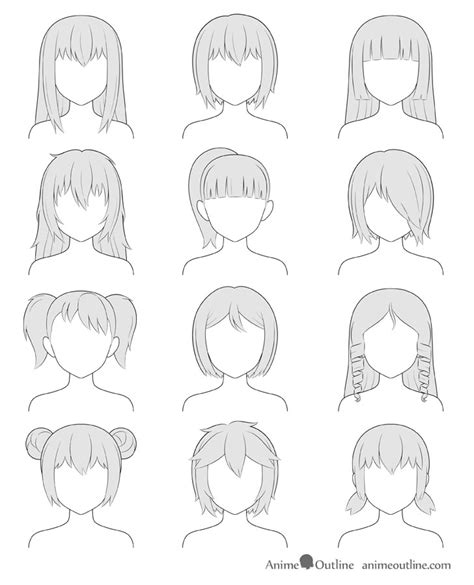 Anime Hair Template