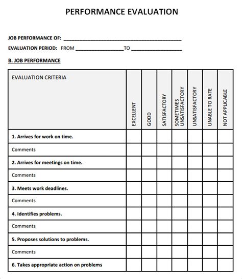 Annual Evaluation Template