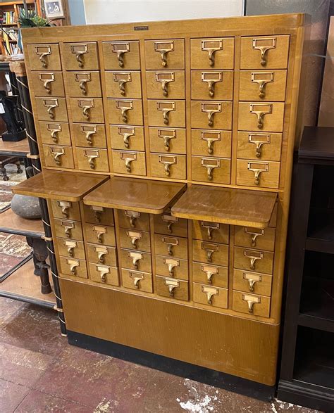Antique Library Card Catalog Cabinet For Sale