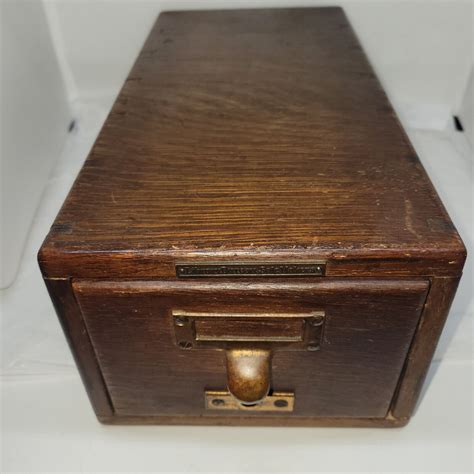 Antique Oak Card Catalog Single Drawer