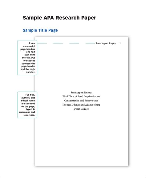Apa Format Research Paper Template