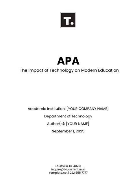 Apa Format Title Page Template