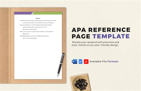 Apa Reference Page Template