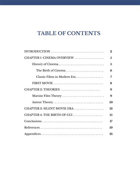 Apa Table Of Contents Template Google Docs