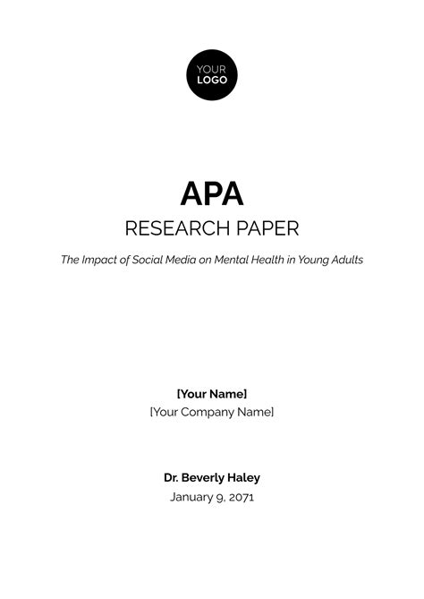 Apa Template Research Paper