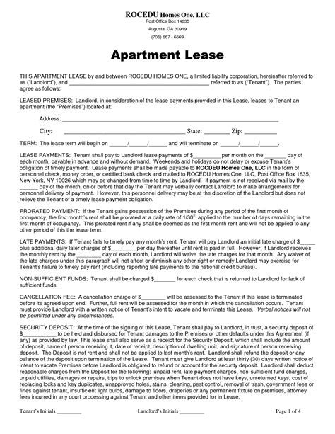 Apartment Leases Templates