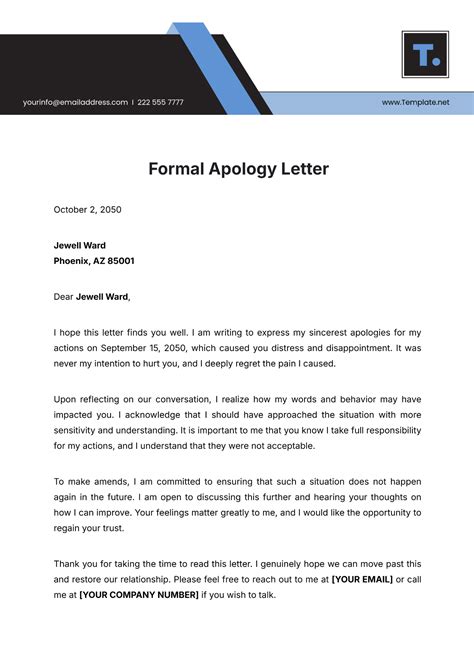 Apology Letter Template
