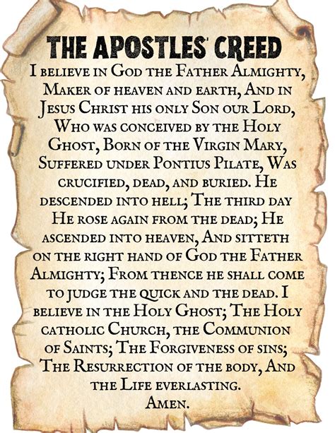 Apostles Creed Printable