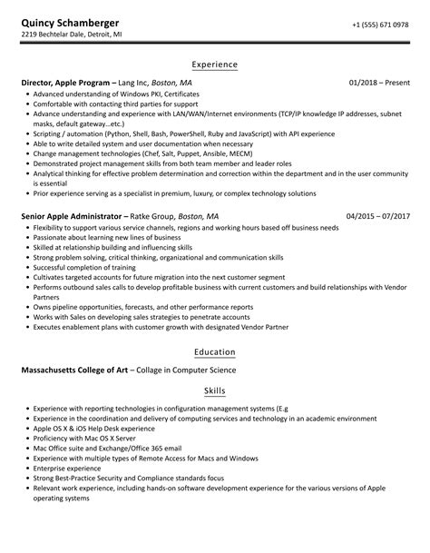 Apple Resume Template