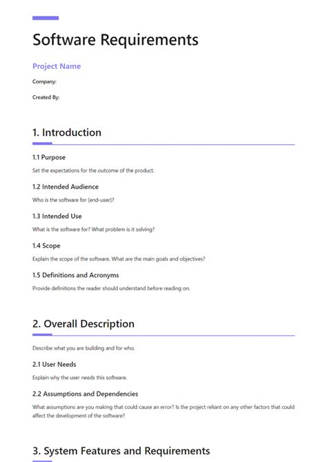 Application Requirements Document Template