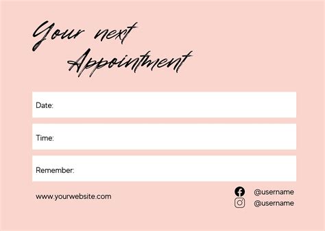 Appointment Cards Template