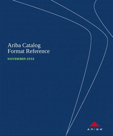 Ariba Catalog Format Reference Guide