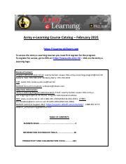 Army E Learning Course Catalog