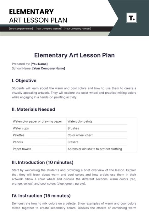 Art Unit Plan Template