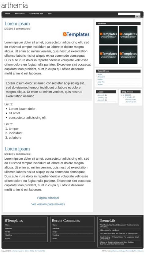 Arthemia Template
