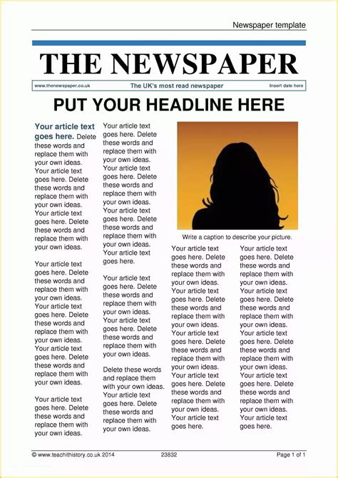 Article Newspaper Template