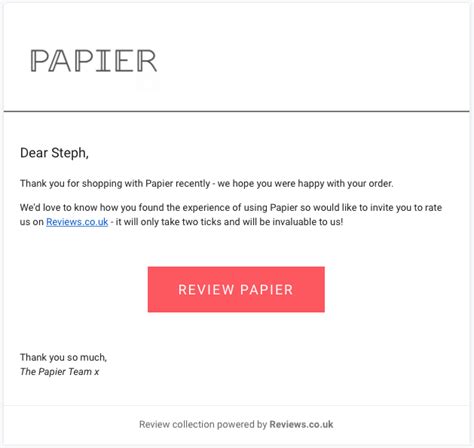 Ask For Review Email Template