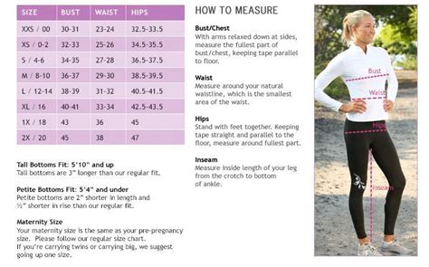Athleta Pants Size Chart